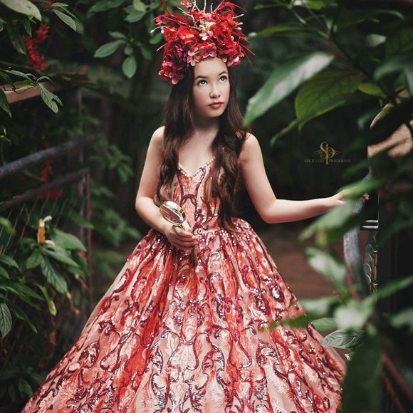 Bentley+Lace Couture Queen of Hearts Gown Size 12 (Fits 12-14) EUC STUNNING - Picture 1 of 4